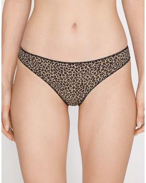 Tezenis Printed Microfibre Brazilian Briefs - Natural