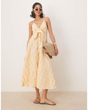 Free People Via Gingham Cami Midi Dress - Natural
