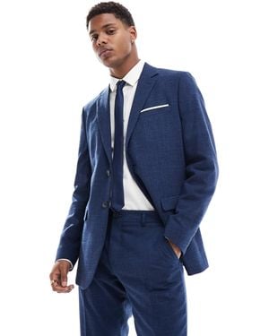 SELECTED Selected Linen Mix Slim Fit Suit Jacket - Blue