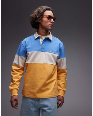 Parlez Camisa De Estilo Rugby Con Detalle De Panel En Contraste Strive De - Azul