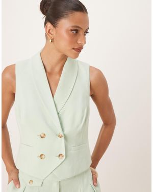 Nobody's Child Double Breasted Cropped Waistcoat - Natural