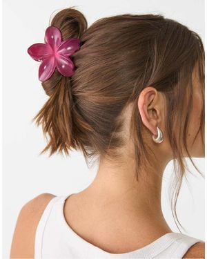 Stradivarius Set Van 3 Bloemvormige Haarclips - Bruin