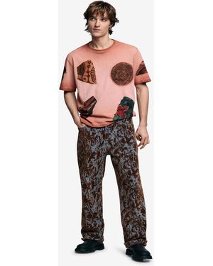 Desigual T-shirt manches courtes à motif patchwork - Orange