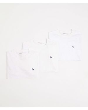 Abercrombie & Fitch 3 Pack Short Sleeve T-shirt - White