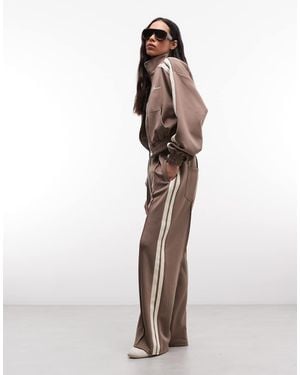 CERNUCCI Pantalones De Chándal De Pernera Ancha Con Detalle De Cinta Lateral-Neutro