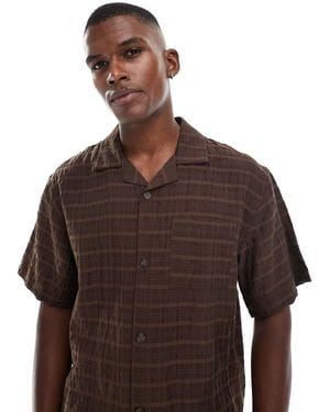 Cotton On Box Fit Short Sleeve Shirt - Brown