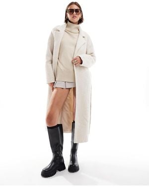 Brave Soul – eleganter bouclé-mantel - Weiß
