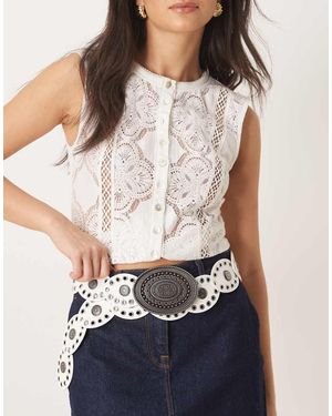 ASOS Statement Disc Belt - White