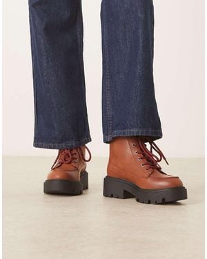 ASOS Author Lace-up Worker Boots - Blue