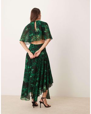 EVER NEW Open Back Ruffle Maxi Dress - Green