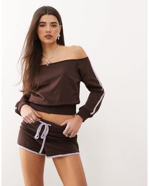 Motel Sujana Asymmetric Sweater Top - Brown