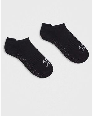 4505 2 Pack Pilates Grip Ankle Sock - Black