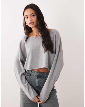 Cotton On Lounge Off-shoulder Knit Jumper - Grey