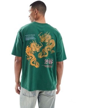 ASOS Oversized T-shirt With Dragon Graphic - Green