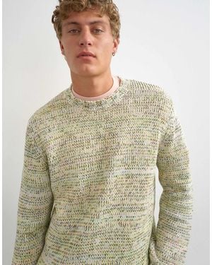 TOPMAN Relaxed Crop Fit Twist Knit Sweater - Natural