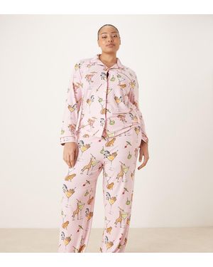 Chelsea Peers Curve Long Button-up Pyjama Set - Pink