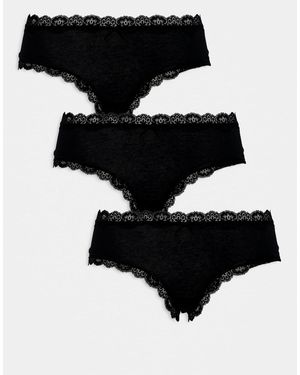 Pieces 3 Pack Low Cut Hipster Breifs - Black