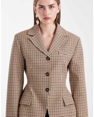 ASOS Cinch Moulded Hip Blazer Co Ord - Brown