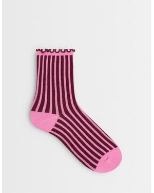 Accessorize Stripey Socks - Pink