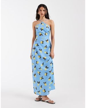 Vero Moda Halter Maxi Dress - Blue