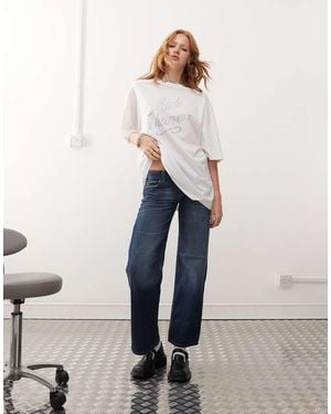 Cheap Monday Vaqueros Azules Rígidos De Pernera Recta Y Talle Bajo Con Lavado Oscuro Anti De