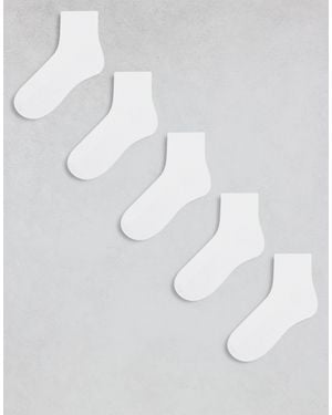 ASOS 5 Pack Terry Ankle Socks - Gray