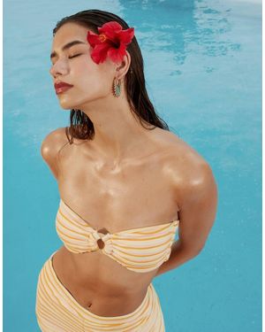 Dippin' Daisy's Dippin Daisys Bandeau Bikini Top With Ring Detail - Blue