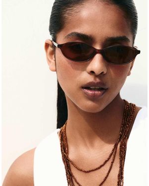 Pull&Bear Occhiali Da Sole Cat-Eye Ovali Marroni - Marrone