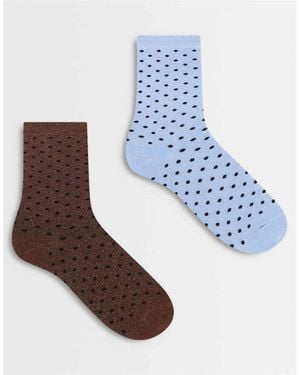 SUI AVA 2 Pack Peppermint Pop Socks - Blue
