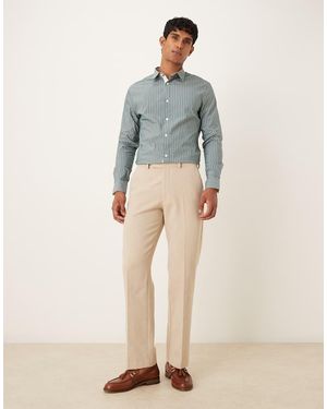 ASOS Slim Stripe Shirt - Natural