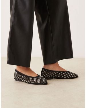 ASOS Lawn Embellished Ballets - Black