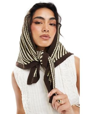 ASOS Crochet Knit Head Scarf - Black