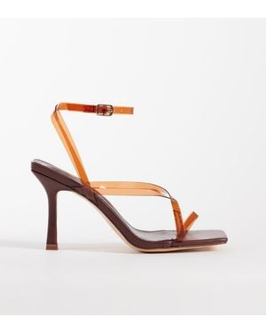 Public Desire Sandalias Marrones De Tacón Con Puntera Cuadrada Liberty De - Rosa