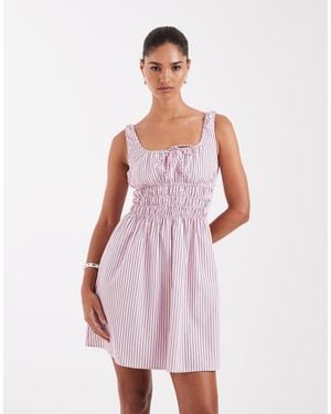 JJXX Striped Smock Mini Dress - White