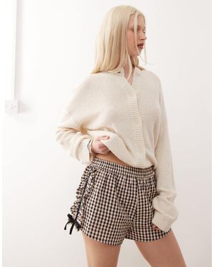 Collusion Frill Side Shorts - Natural