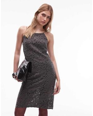 & Other Stories Mini Strap Lace Dress - Grey