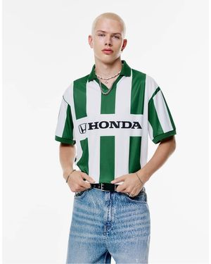 Pull&Bear Honda Polo Collar T-shirt - Green