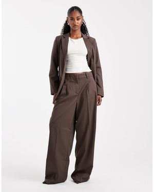 Vero Moda Dad Fit Tailored Trouser Co-ord - Brown