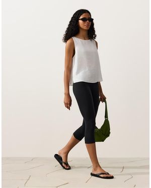 Oysho 100% Linen Square Top - Natural