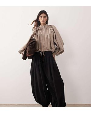 ARRANGE Waist Seam Detail Balloon Cuffed Trousers - Black