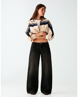 Bershka Low-rise Wide-leg Jeans - White