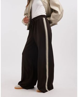 ONLY Contrast Panel Wide Leg Trouser - Black