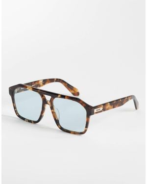 Quay Quay Soundcheck Large Aviator Sunglasses - Brown