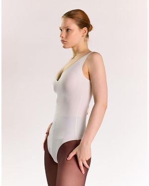 agon® V Neck Bodysuit - Natural