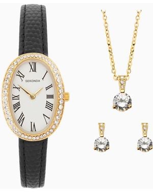 Sekonda Bellamy 23Mm Oval Analogue Gift Set - Metallic
