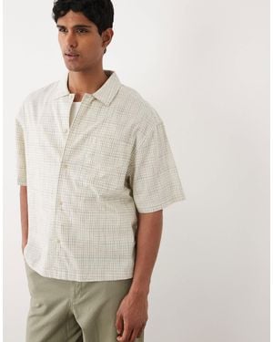 ASOS Boxy Oversized Plaid Shirt - Gray
