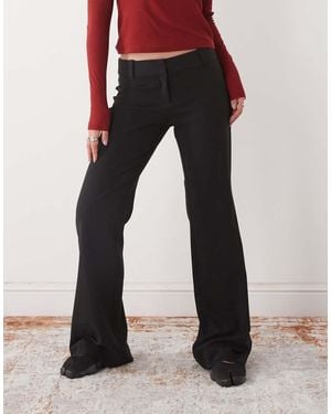 Weekday Low Waist Flare Tailored Trousers - Black