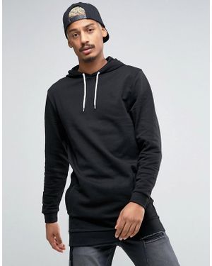 ASOS Asos Super Longline Hoodie - Black