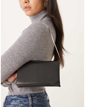 Mango Leather Shoulder Bag - Grey