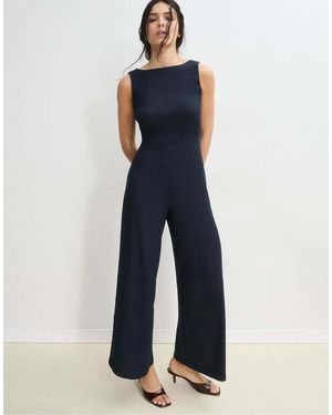 Stradivarius Long Sleeveless Straight Jumpsuit - Blue